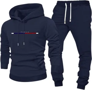 SOLY HUX Men's Tracksuit Hooded Sweatshirt and Jogger Pants Hiking Outdoor 2 Piece Outfits