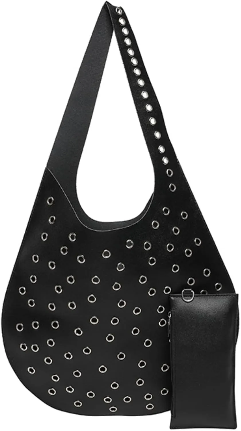 Studded Purse Y2k Hobo Bag for Women Vegan Leather Bag Work Tote Bag Studded Bag Punk Aesthetics
