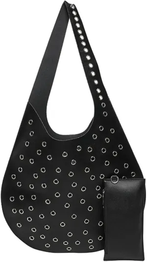 Studded Purse Y2k Hobo Bag for Women Vegan Leather Bag Work Tote Bag Studded Bag Punk Aesthetics