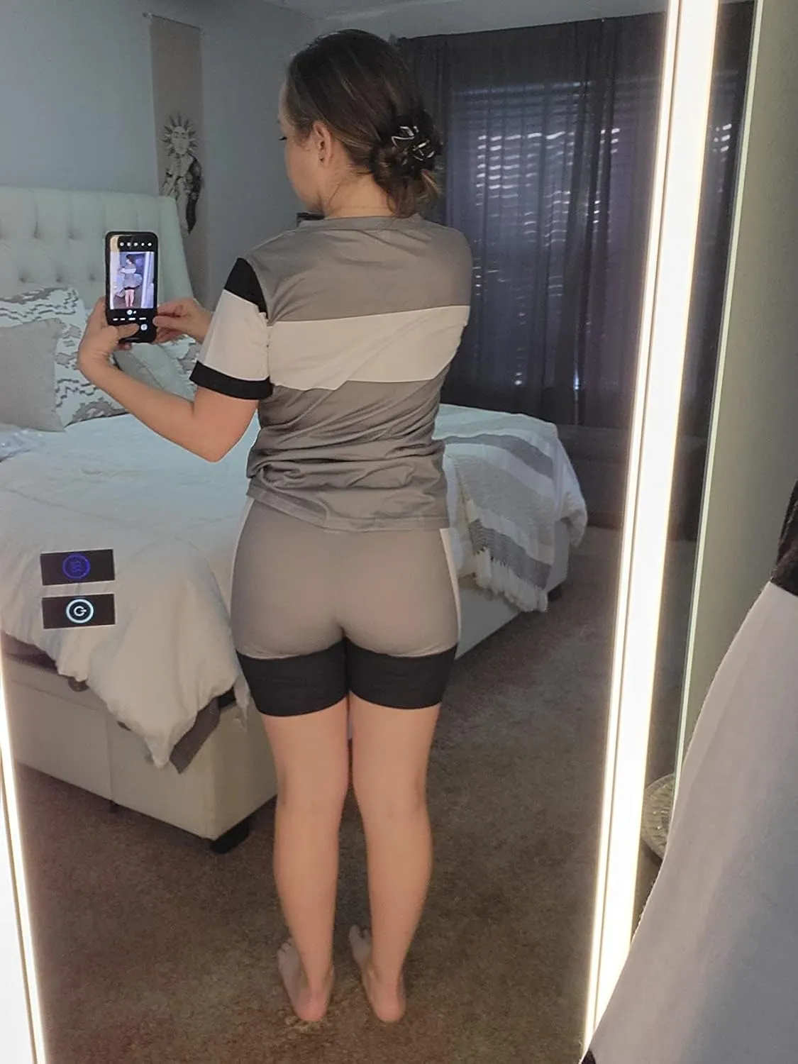 TOPONSKY Womens 2 Piece Sports Outfit Tracksuit Shirt Shorts Jogger Bodycon Sets