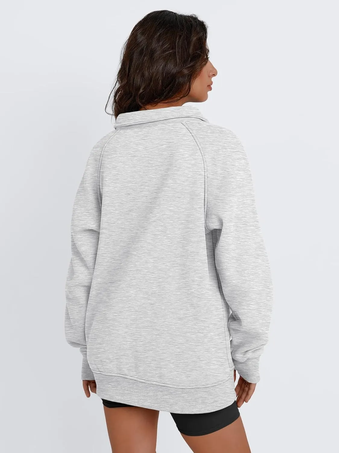 Trendy Queen Womens Oversized Sweatshirts Quarter Zip Pullover Long Sleeve Fall Fashion 2025 Winter Clothes Thumb Holes