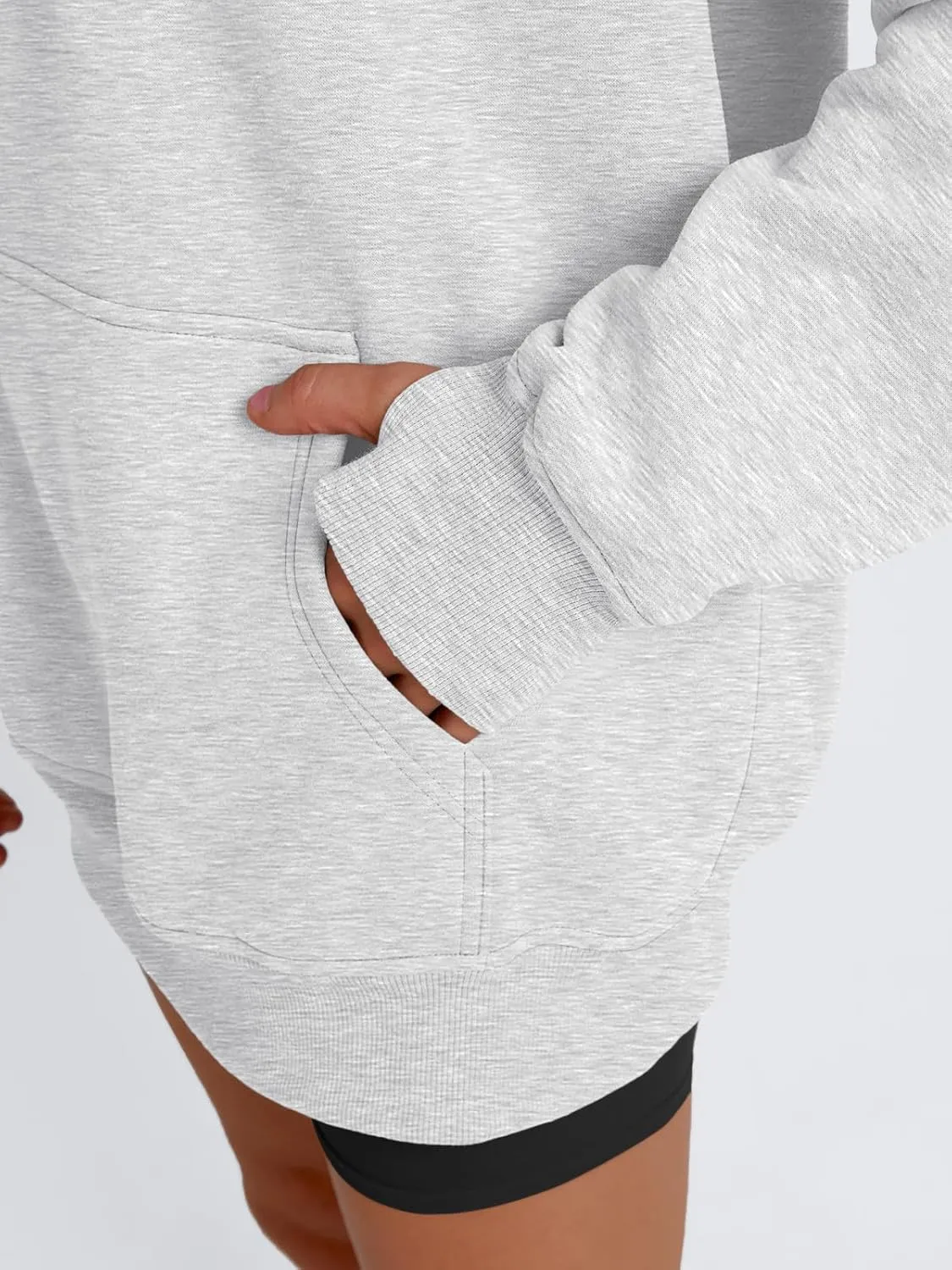Trendy Queen Womens Oversized Sweatshirts Quarter Zip Pullover Long Sleeve Fall Fashion 2025 Winter Clothes Thumb Holes