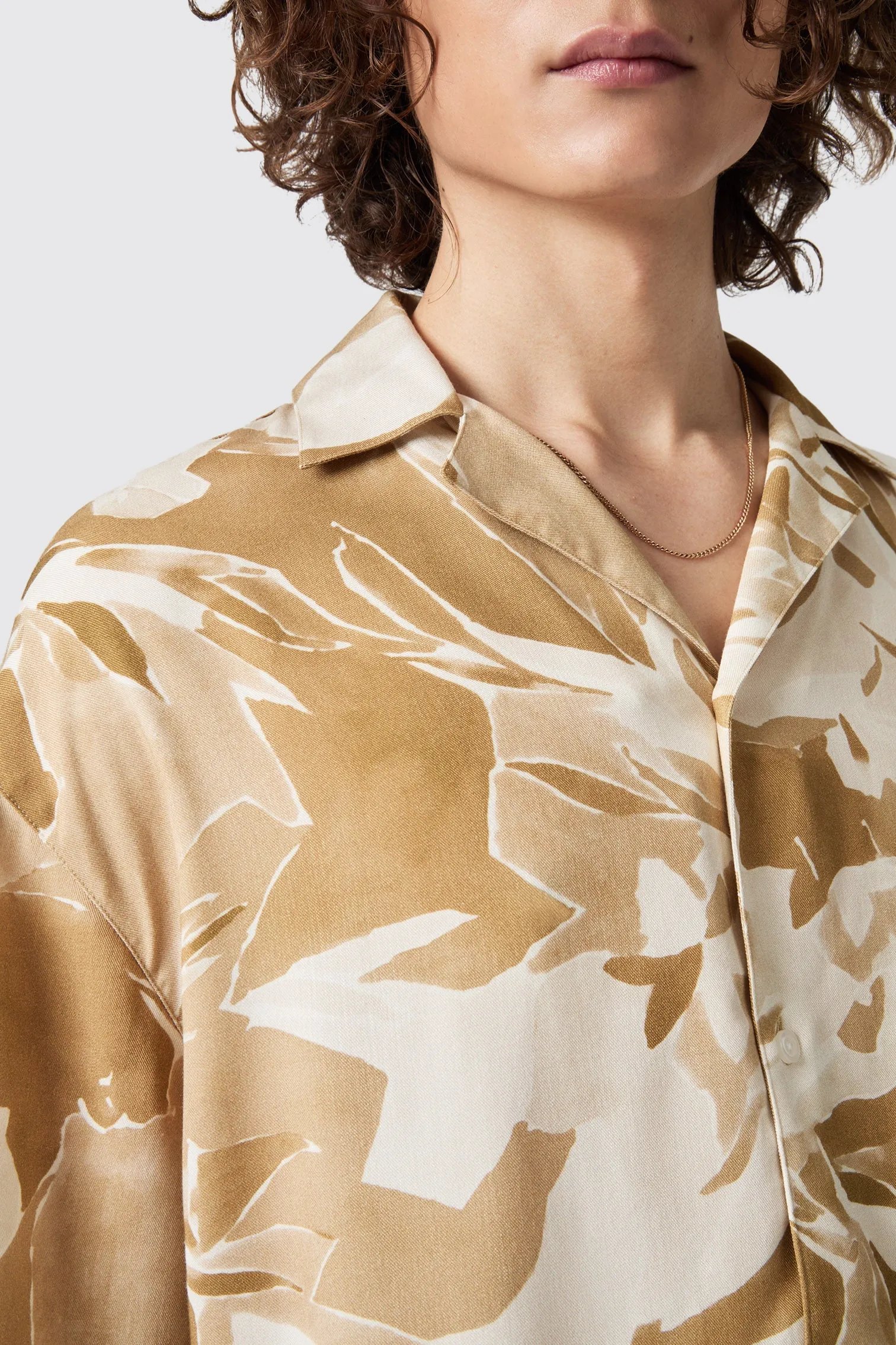 Vitrail Oversized Brown Abstract Shirt