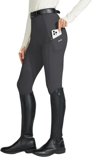 Willit Women's Horse Riding Pants Knee-Patch Equestrian Breeches Horseback Schooling Tights Zipper Pockets