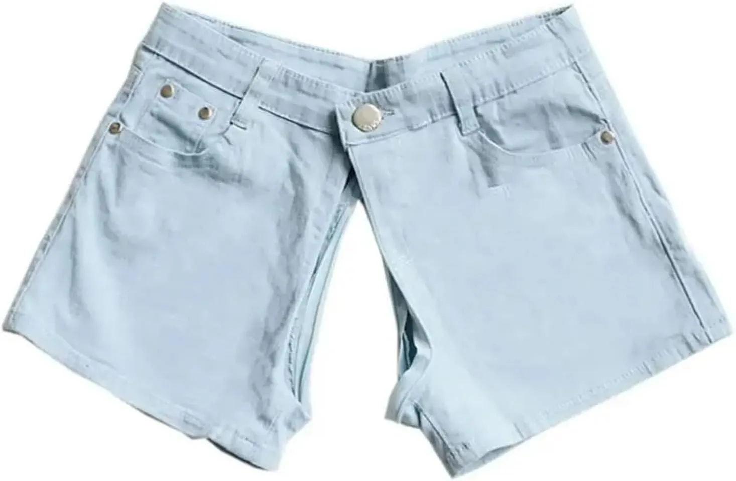 Woman Sexy Crotchless Mini Shorts Open Denim Outdoor Single Zipper Hot Pant Jeans Hollow Out