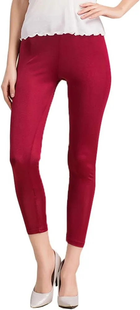 Women 100% Pure Silk Underwear Shirt Stretchy Legging Safety Wear Home Wear Cropped Pants