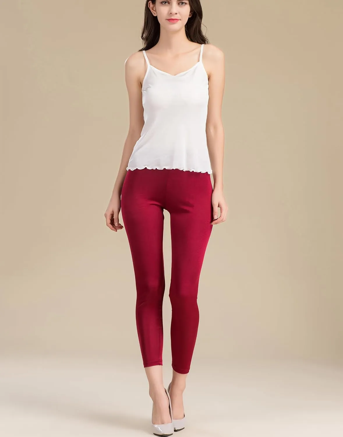 Women 100% Pure Silk Underwear Shirt Stretchy Legging Safety Wear Home Wear Cropped Pants