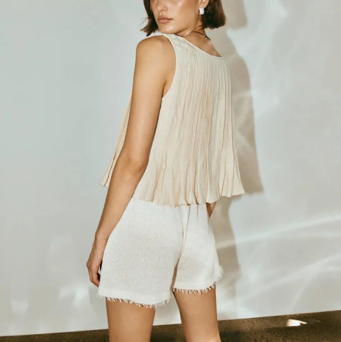 Women Sleeveless Boho Pleated Front Tie Solid Loose Fit Casual Tie Knot Tank T-Shirt Y2k Lace Up Bow Going Out Top