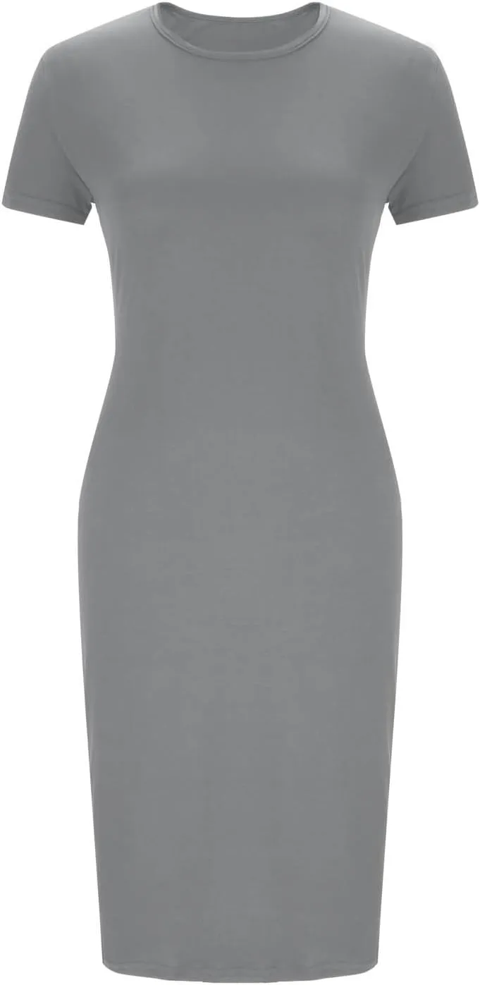 Womens 2025 Summer Tshirt Dress Casual Short Sleeve Crewneck Beach Sundress Trendy Elegant Slim Long Dresses Outfits