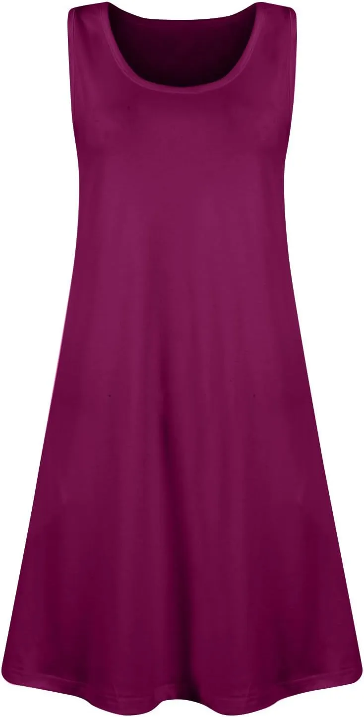 Womens Summer Dresses 2025 Boho Casual Loose U Neck Sleeveless Sundresses Beach Dress with Pockets
