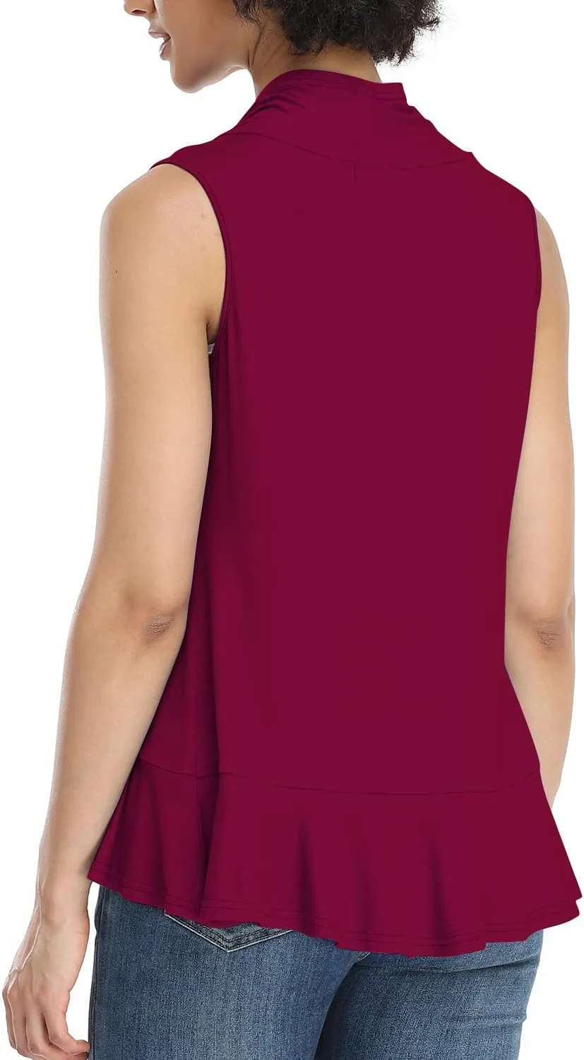 Xeoxarel Women's Sleeveless Cardigan Open Front Vest (S-3XL)