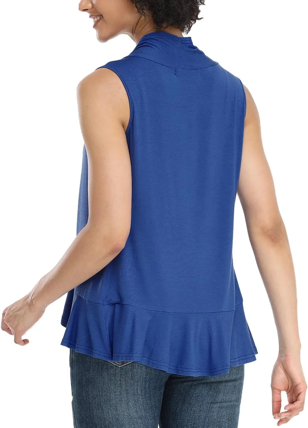 Xeoxarel Women's Sleeveless Cardigan Open Front Vest (S-3XL)