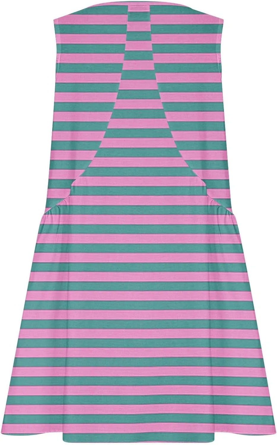 ZDRZK Flowy Dresses for Women Summer Stripes Casual Sleeveless Mini Dress 2024 Babydoll Swing Pleated Beach Sundresses