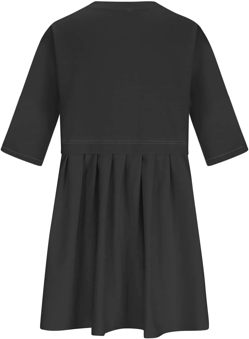 ZDRZK Women's Summer Dresses 3/4 Sleeve Crewneck Solid Color Casual Sundresses Loose Flowy Beach Mini Dress Trendy 2024